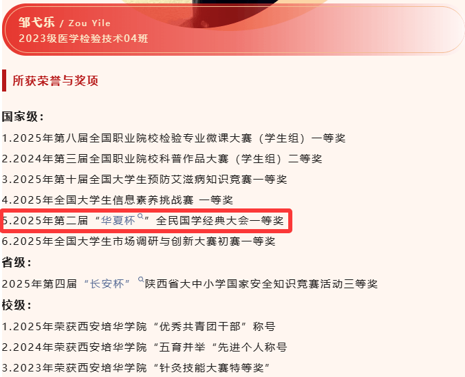 获奖者荣获国家奖学金